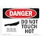 Signmission OSHA Danger Sign, Do Not Touch Hot, 10in X 7in Rigid Plastic, 10" W, 7" H, Landscape OS-DS-P-710-L-1177 - alternate 1